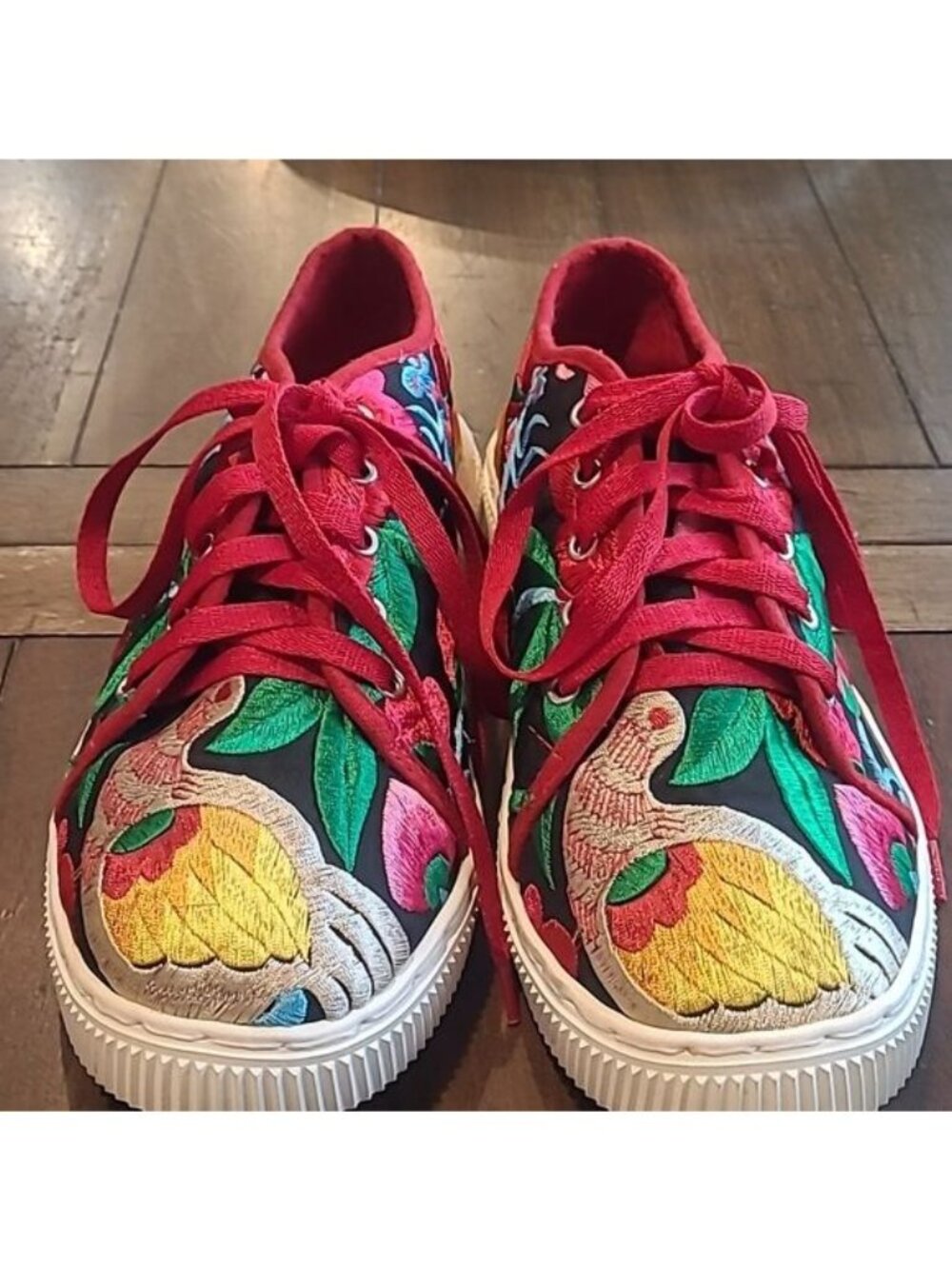 Embroidered Bird & Butterfly Sneakers size 43, US 10.5 - Picture 2 of 6